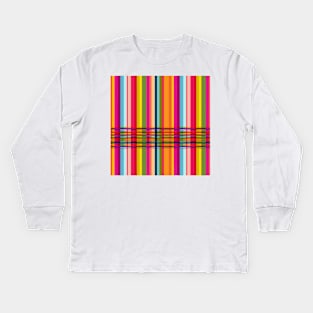 Crossed Stripes Kids Long Sleeve T-Shirt